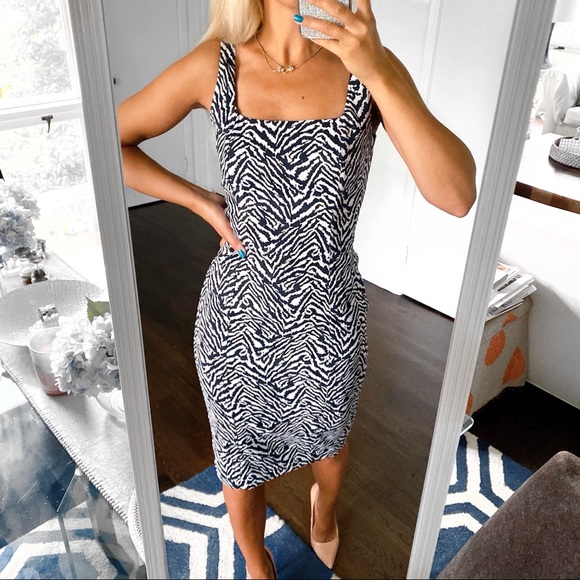 π¦ BANANA REPUBLIC ZEBRA PRINT FORM FITTING DRESS! - Picture 2 of 9